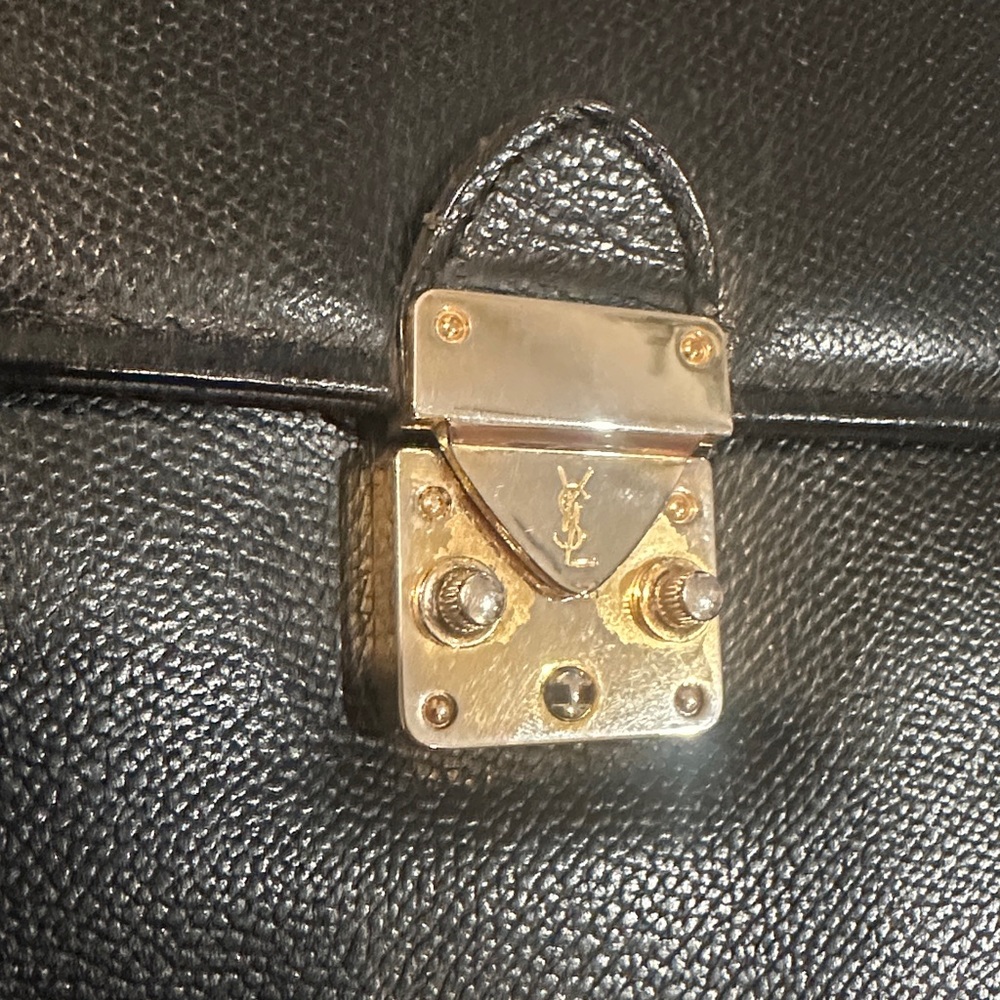 SAINT LAURENT Briefcase Leather Black AUTHENTIC - Picture 3 of 17